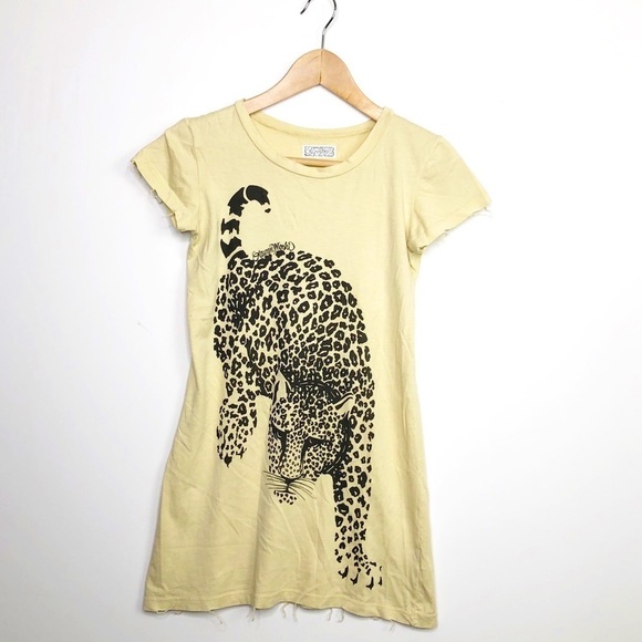 𝅺Lauren Moshi 10 leopard graphic print T-shirt - Picture 1 of 12